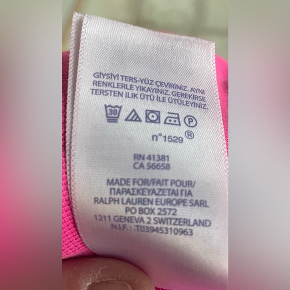 Ralph Lauren hot pink, baby girl onesie with ruffles and snap bottom; size 18 mo - Picture 7 of 7